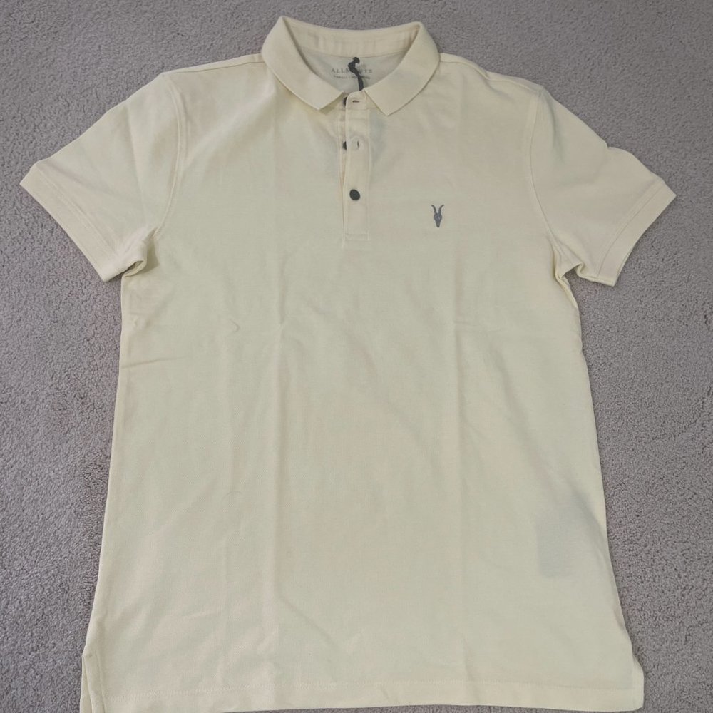 Sherbert Yellow Form SS AllSaints Polo Shirt - New w/Tags Size X-Small